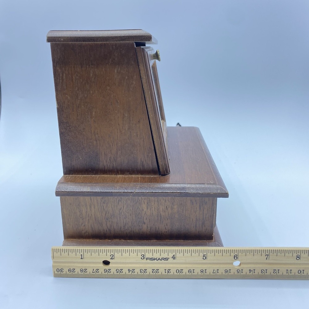Vintage Wooden Jewelry Music Box, Made In Japan, Floral Roses Stained Glass Look - Picture 12 of 12